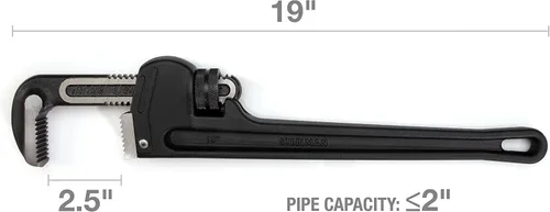 Miniatura 4 de Steelman 60876 Llave de tubo de mango recto de aluminio fundido de 18 pulgadas Negro; plata