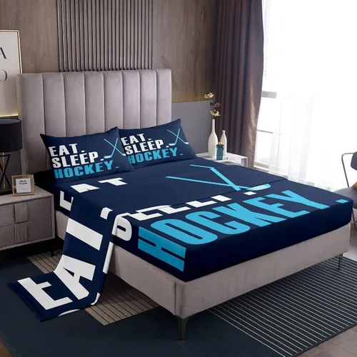 Miniatura 53 de Feelyou Football Bed Sheets Set Twin Size Basketball Sports Deep Pocket Fitted Sheet Soccer Ball Game Bedding Sets Black Baseball Gaming Soft Bed