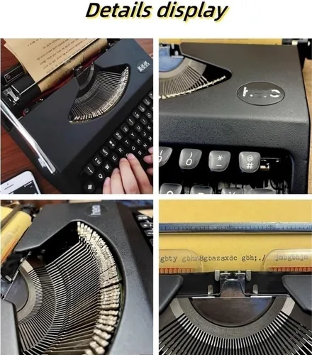 Miniatura 3 de Máquina de escribir manual clásica, máquina de escribir manual vintage con cinta de tinta, máquina de escritura mecánica retro, para oficina en casa
