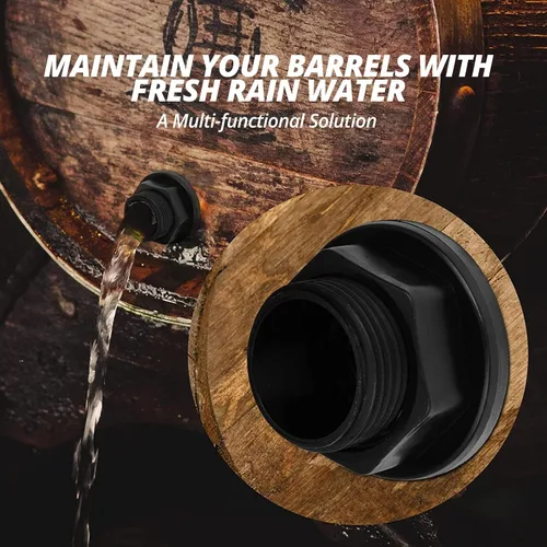 Miniatura 4 de Conectores de montaje de mamparo de PVC de 2 piezas, macho de 3/4 pulgadas, barril de lluvia para tanque de agua hembra de 1/2 pulgada, kit