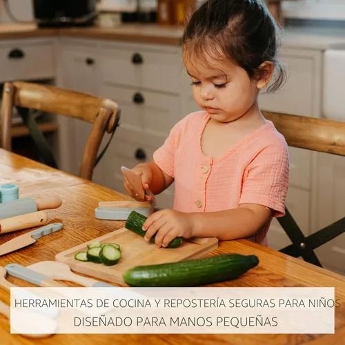 Miniatura 3 de Juego de cocina y horneado de madera para niños, herramientas de cocina seguras y reales que dan a los niños una experiencia de cocina divertida.