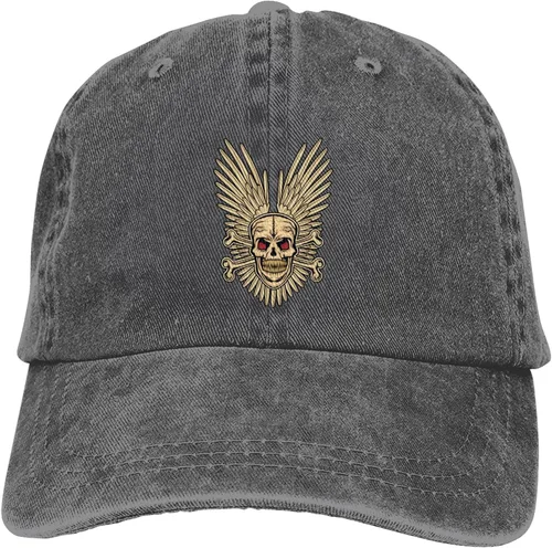 Miniatura 9 de Cowboy Hat Trendy Hats for Man and Women Djustable Four Season Outdoor Baseball Cap of Hell Skull with Angel Deep Heather