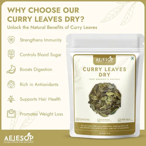 Miniatura 3 de AEJESOP Curry Leaves dried, Curry Leaf from India, 1.76oz(50 g)