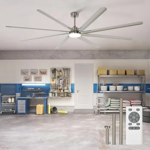 Miniatura 11 de Ventilador de Techo Grande con Luz: Ventilador Exterior de 100 Pulgadas - Ventilador de Techo Industrial con Control Remoto para Taller, Garaje