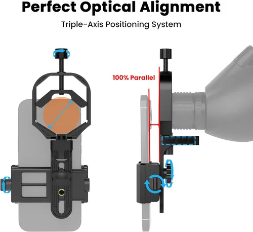 Miniatura 3 de Gosky Adaptador universal para telescopio para teléfono – Soporte de teléfono telescópico y soporte de teléfono para telescopio, adaptador