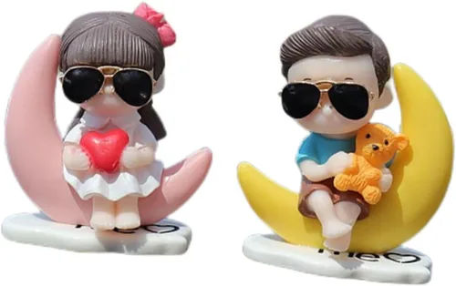 Miniatura 6 de Lindos adornos para coche, decoración de automóvil, figuras de acción de dibujos animados para parejas, decoración interior de automóvil, linda 1