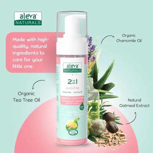 Miniatura 5 de Aleva Naturals Gel de baño y cabello hipoalergénico 2 en 1 Fórmula de aceite de árbol de té Para pieles sensibles Perfecto para bebés recién