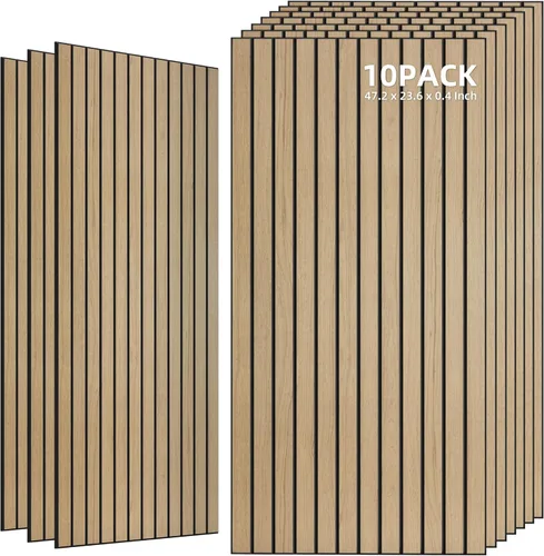 Miniatura 46 de Paquete de 10 paneles acústicos grandes, paneles de espuma insonorizante de 48 x 24 x 0.4 pulgadas para paredes, paneles premium de amortiguación