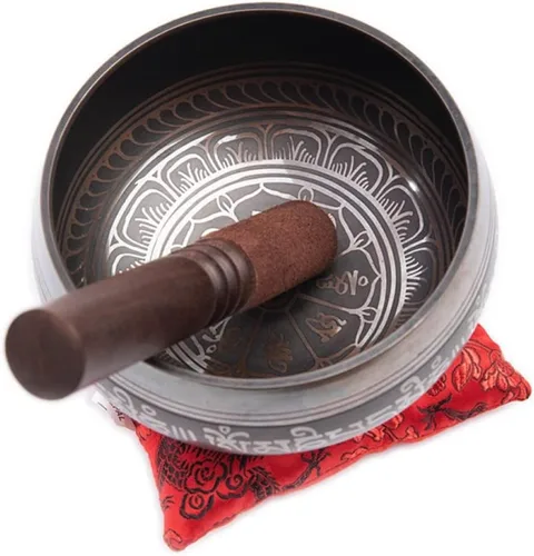 Miniatura 6 de HIMALAYAN BAZAAR - Juego de cuencos tibetanos de 4 pulgadas, fácil de tocar, auténtico, hecho a mano para meditación, sonido de 7 chakras, curación