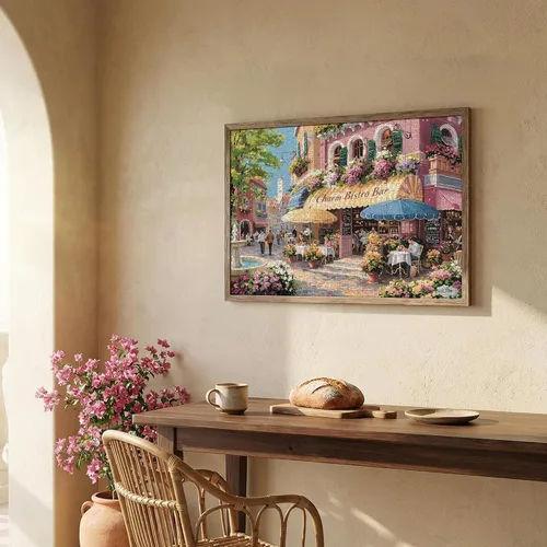 Miniatura 9 de Rompecabezas para adultos de 1000 piezas, Spring Italy Bistro Flower Street Landscape, rompecabezas de 1000 piezas para adultos mayores