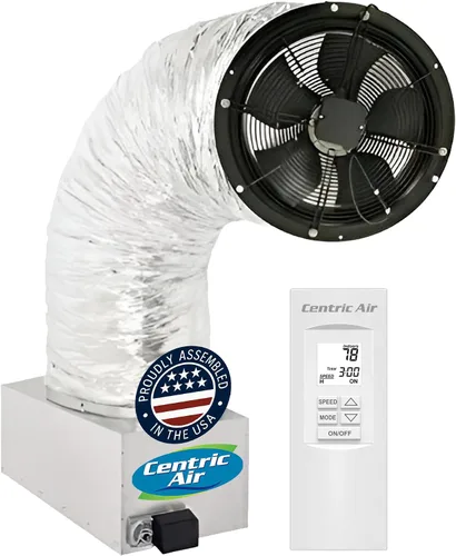 Centric Air Ventilador para toda la casa ultra silencioso y ahorro de energía de 2.7 (R5) | Amortiguador aislado R-5 | Control remoto de 2