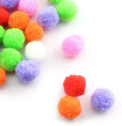 NX Garden Pompones multicolores, 200 unidades, 1 pulgada, pompones multicolores, para artes y manualidades, decoraciones creativas
