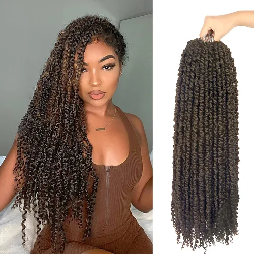 Miniatura 18 de Bileaf Cabello de Ganchillo Passion Twist Pre-retorcido de 10 Pulgadas, 8 Paquetes de Ganchillo Passion Twist, Cabello Corto Passion Twist