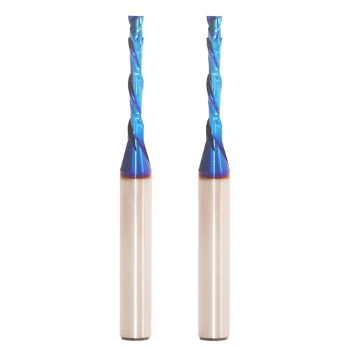 Miniatura 7 de Ruhi - Broca de enrutador en espiral Upcut de 3 flautas de 1/4 pulgadas, diámetro de corte de 1/8 pulgadas, CL, carburo sólido OVL de 2-1/2 pulgadas
