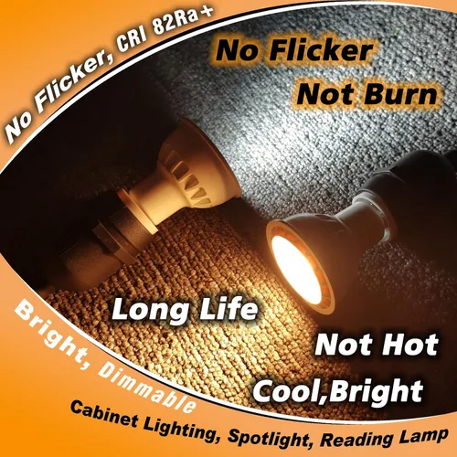 Miniatura 5 de Heifymi Reflector regulable E17 tipo base intermedia R14 de 6 W (equivalente a 60 vatios), blanco cálido 2700 K, 600 lúmenes, bombilla LED E17