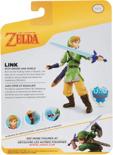 Miniatura 3 de Figura de acción de 4 pulgadas de Link de Nintendo Legend of Zelda: Skyward Sword con espada y escudo