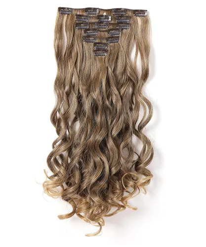 Miniatura 8 de OneDor® Extensiones de cabello sintético rizado de 20 pulgadas, 7 unidades, 4.53 oz (#99J rojo vino)