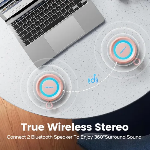 Miniatura 6 de Altavoz Bluetooth inalámbrico, IP67 impermeable y a prueba de polvo altavoz portátil con luces, sonido estéreo fuerte de 15 W, batería de 2500 mAh