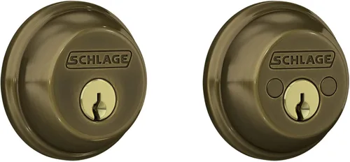 Miniatura 13 de Schlage - Cerrojo con llave de 1 lado, la más alta seguridad residencial, negro mate, B60 N 622