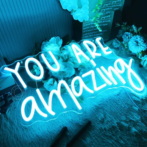 Miniatura 4 de SYLHOME Letrero de Luz LED de Neón "You Are Amazing" para Chicas y Niños, Decoración de Pared para Dormitorio, Sala de Estar, Salón de Clases
