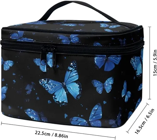 Miniatura 6 de doginthehole Bolsa de maquillaje, bolsa de cosméticos de viaje, bolsa de aseo portátil grande, organizador de accesorios para mujeres y niñas