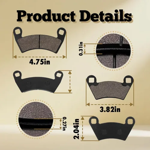 Miniatura 5 de Pastillas de freno delanteras y traseras para Polaris Ranger 500 570 700 800 900 RZR 800 900 XP, Pastillas de freno delanteras y traseras