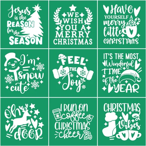 Miniatura 24 de JAJADO JAAJDO - Plantillas de pantalla de seda para árbol de Navidad, adornos de campanas de Navidad, plantillas de serigrafía para decoraciones