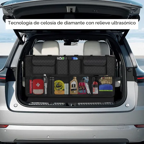 Miniatura 7 de Organizador y almacenamiento para maletero de automóvil, accesorios de almacenamiento colgantes para asiento trasero de gran capacidad, organizador