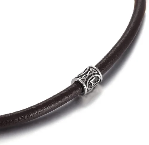 Miniatura 4 de 5 cuentas vikingas de acero inoxidable, cuentas espaciadoras de metal, cuentas espaciadoras de agujero grande, cuentas de tubo de plata antigua