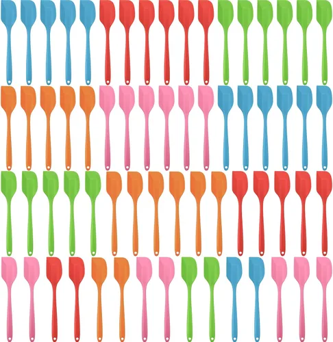 Miniatura 8 de Irenare 24 piezas mini espátulas de silicona a granel de 8.3 pulgadas, resistentes al calor, raspadores, espátulas de goma, diseño sin costuras
