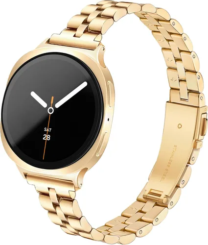 Miniatura 8 de Melyis Correa delgada de metal para Samsung Galaxy Watch 8 7 6 5 4 FE 1.575 in 1.732 in/Galaxy Watch 8 6 4 Classic, 0.787 pulgadas de acero