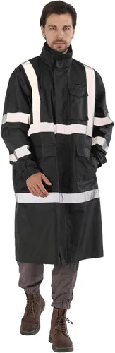 sesafety Chaquetas de Lluvia de Seguridad para Hombres de Trabajo, Equipo de Lluvia de Alta Visibilidad Clase 3 para Construcción, Chaqueta de