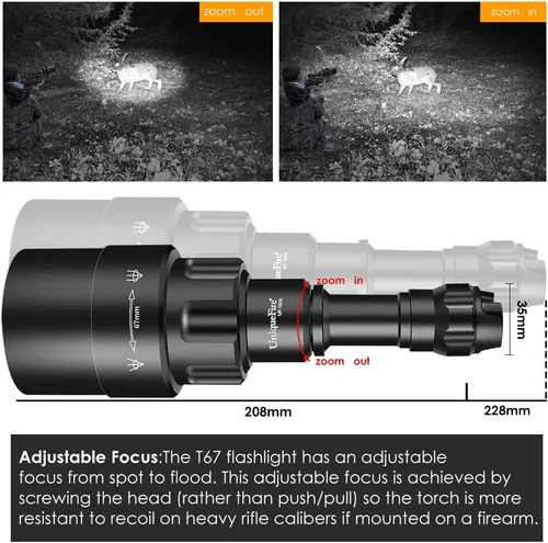 Miniatura 4 de 1605 linterna iluminadora IR de 940 nm para visión nocturna, linterna infrarroja con zoom, iluminador con control remoto de doble presión, cargador
