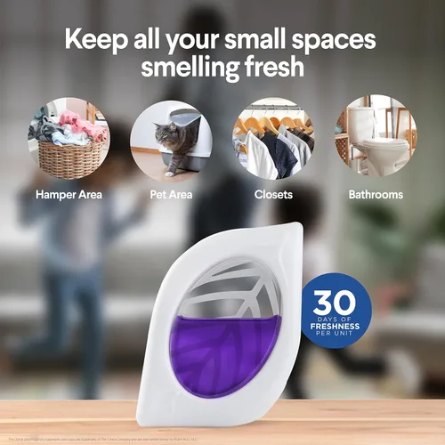 Miniatura 4 de Clorox Fraganzia - Ambientador para habitaciones pequeñas, manzana y canela, despegar y colocar, sin enchufe, sin batería, para armarios