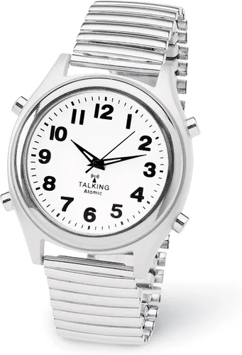 Miniatura 2 de Collections Etc Reloj Atomic Hablando Fácil de Leer Plata, plateado, Moderno