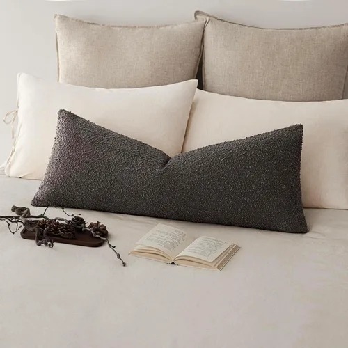 Miniatura 50 de Foindtower Fundas de almohada decorativas con textura de boucle, fundas de almohada sólidas, neutrales, suaves y acogedoras para silla, sofá