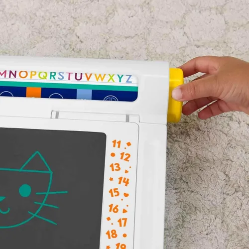 Miniatura 3 de Fisher-Price Juguete Preescolar Mesa de Aprender y Garabatear, Tableta de Escritura y Dibujo Sin Desorden con Pantalla LCD para Viajes, Juego