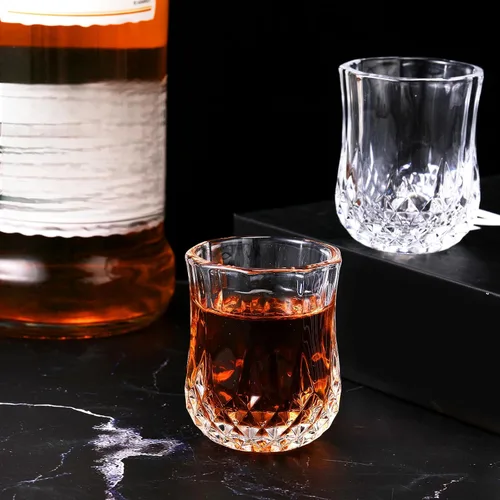 Miniatura 6 de Meanplan Juego de mini vasos de chupito de 1.7 onzas, vasos de degustación, base pesada, taza de chupito transparente, lindas tazas de vino Cordial