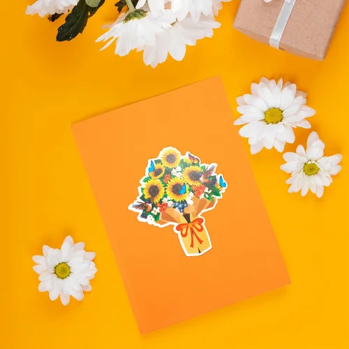 Miniatura 6 de CUTE POPUP Tarjeta de girasol desplegable 3D para ella, diseño de ramo de girasoles, cumpleaños, día de la madre, aniversario, día de San Valentín