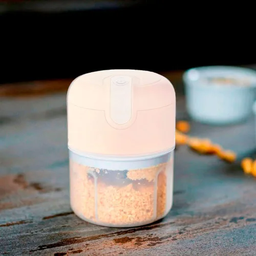 Miniatura 2 de Mini procesador de alimentos 3 cuchillas eléctrico 8.5 fl oz Usb (rosa)