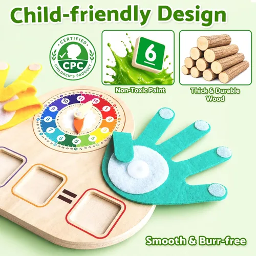 Miniatura 8 de Juguetes educativos 2 en 1 Manipulativos matemáticos Bloques de conteo numérico y reloj didáctico para niños, juguetes de aprendizaje preescolar