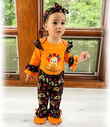 Miniatura 35 de HINTINA Conjunto de ropa para bebé recién nacida con diadema para el primer Halloween