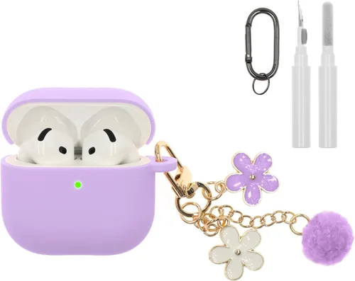 Miniatura 15 de Compatible con funda AirPods Pro 3, bonita funda protectora de silicona para Apple AirPods Pro 3 con kit de limpieza y llavero, accesorios
