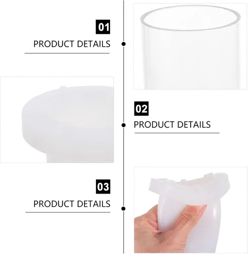 Miniatura 8 de EXCEART Cilindro de plástico hueco para velas creativas que hace fácil de limpiar, duradero y flexible para decoraciones únicas