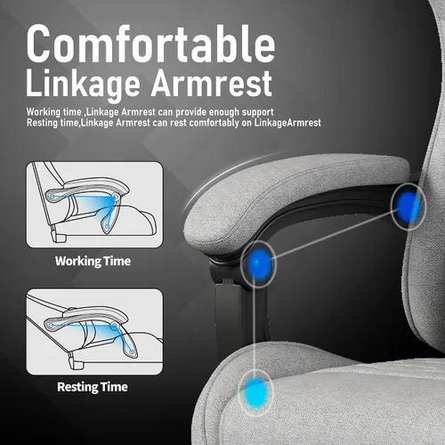 Miniatura 4 de Silla de gamer, sillas ergonómicas de computadora para adultos con reposapiés, silla de oficina de piel sintética con soporte lumbar ajustable