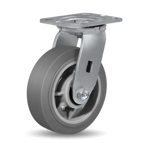 Miniatura 16 de Ruedas giratorias de alta resistencia 4x2, ruedas industriales, ruedas de goma (banda de rodadura plana), juego de 1 con capacidad de hasta 450
