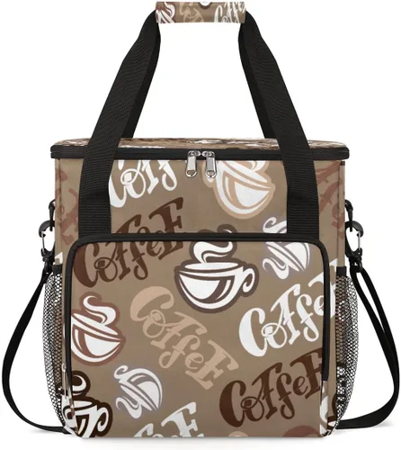 Miniatura 33 de Bolsa de transporte con diseño de acuarela para cafetera de granos de café, bolsa tote de almacenamiento y viaje para café, compatible con cafetera