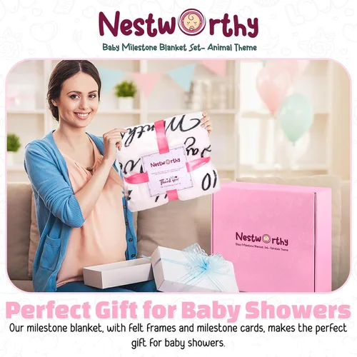 Miniatura 5 de Manta Milestone para niña – Regalo perfecto para niñas recién nacidas, manta de fotos esenciales para recién nacidos, para edad y crecimiento
