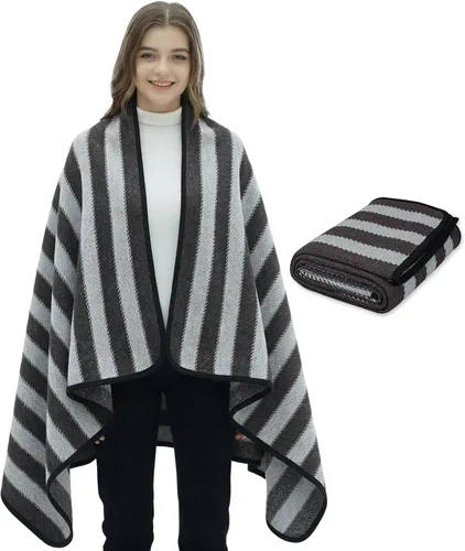 PuTian - Manta de lana merina para campamento, 36" x 63", ideal para cama, sofá, camping, exteriores, viajes, emergencia - Manta grande, cálida,