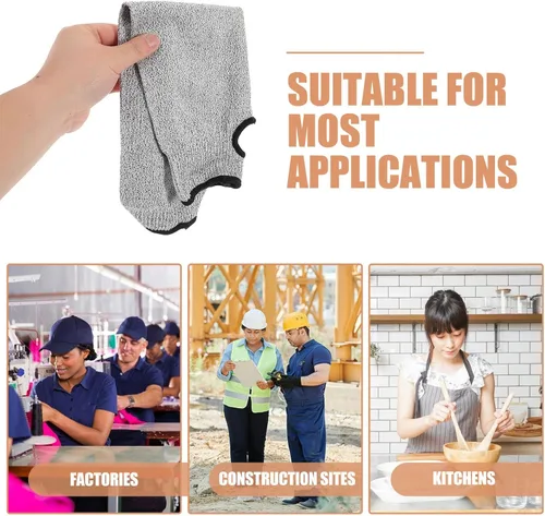 Miniatura 3 de Par de mangas resistentes a cortes con orificio para el pulgar, protectores anticortes de antebrazo de nivel 5 para trabajo y jardinería, mangas
